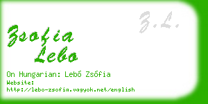zsofia lebo business card