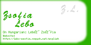 zsofia lebo business card